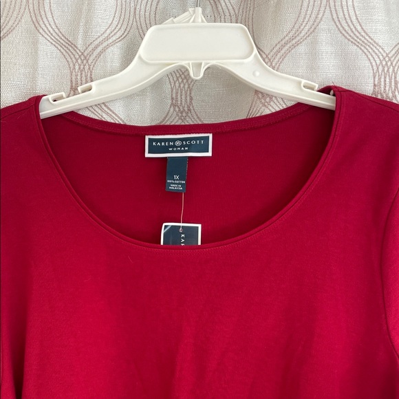 Karen Scott Vibrant Red Blouse - Picture 2 of 4